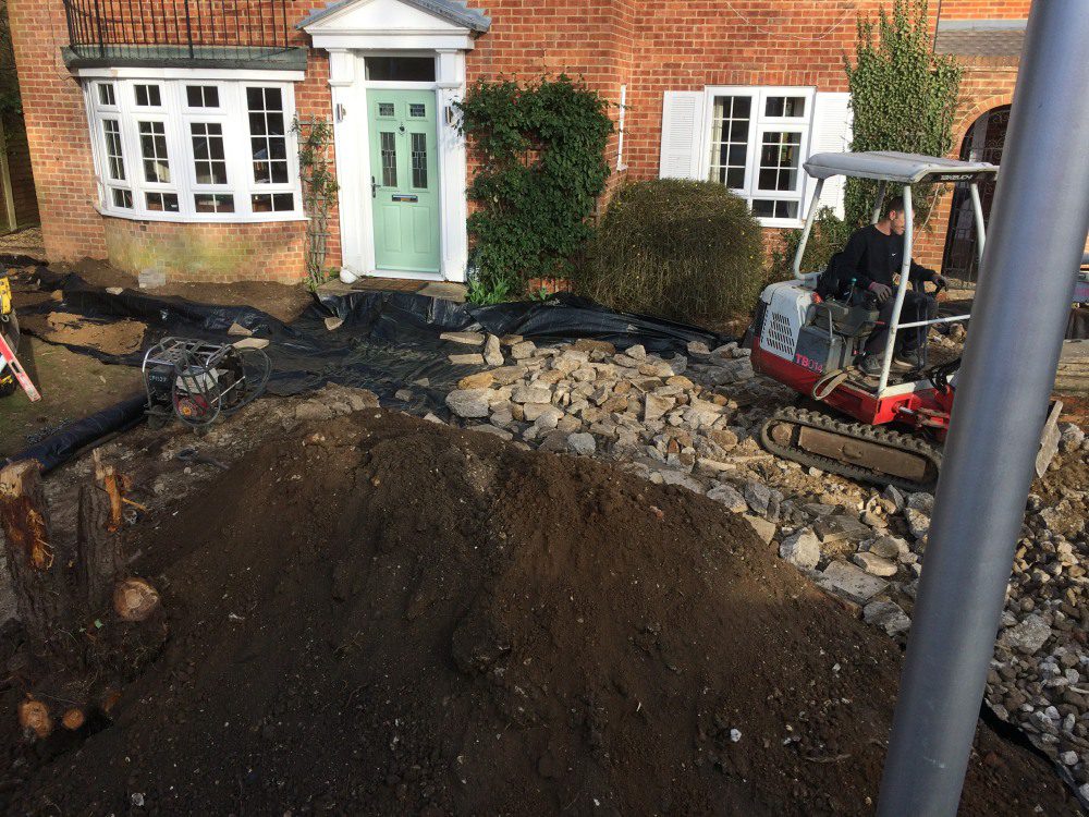 CS008 driveway paving wall landscaping